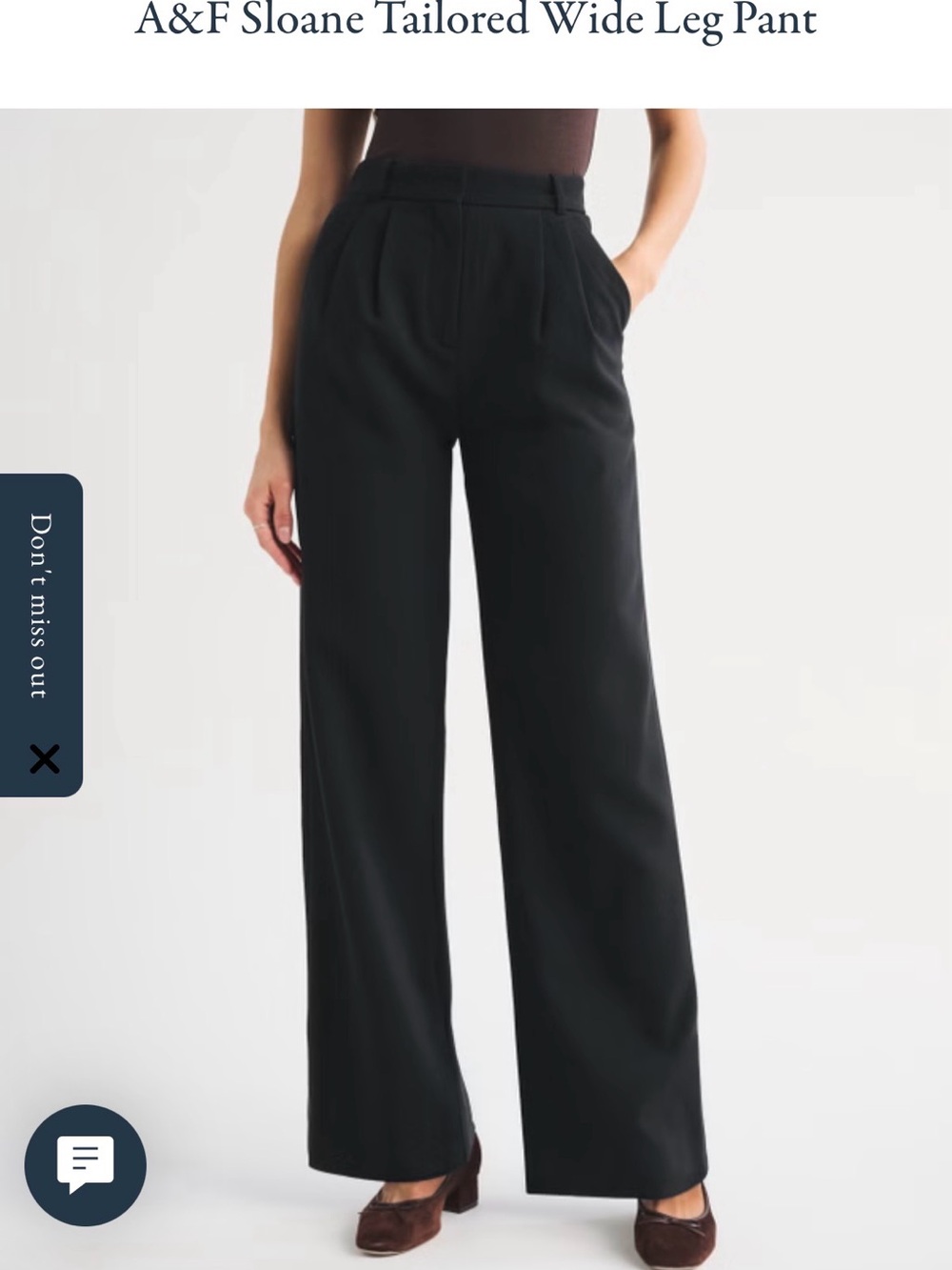 Abercrombie & Fitch Black Wide-Leg High-Rise Pants SHORT